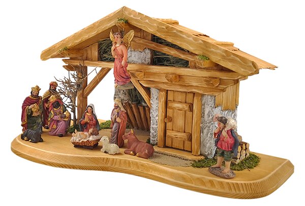 AMADEA Dřevěný betlém BEZ FIGUREK 44 cm