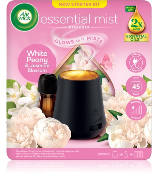 Air Wick Aroma Mist White Peony & Jasmine Blossom aroma difuzér s náplní + baterie 1 ks