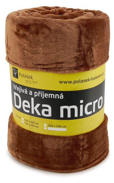 Vlnka Mikroplyšová deka hnědá velikost lůžkovin 150x200