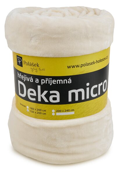 Vlnka Mikroplyšová deka bílá velikost lůžkovin 150x200