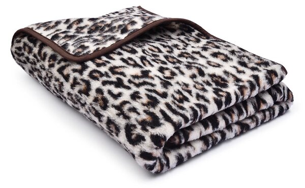 Vlnka Vlněná deka Merino jednovrstvá leopard velikost lůžkovin 95x135