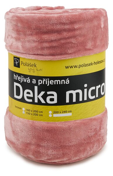 Vlnka Mikroplyšová deka růžová velikost lůžkovin 150x200