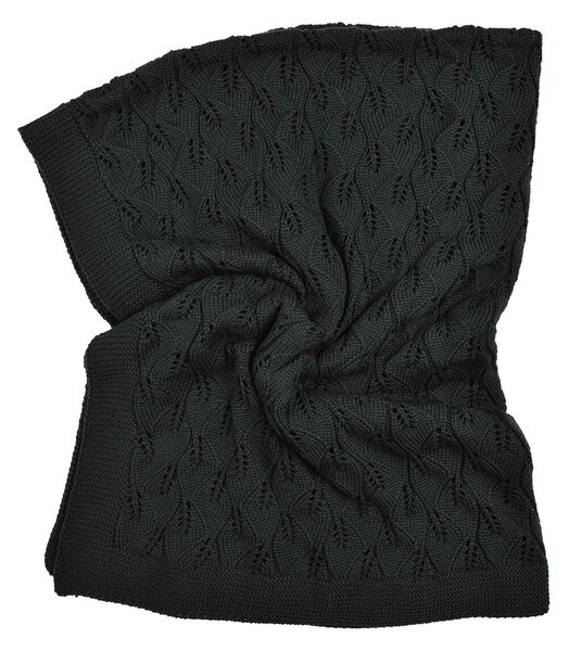 Vlnka Vlněný pletený pléd Merino tmavě zelená velikost lůžkovin 102x152