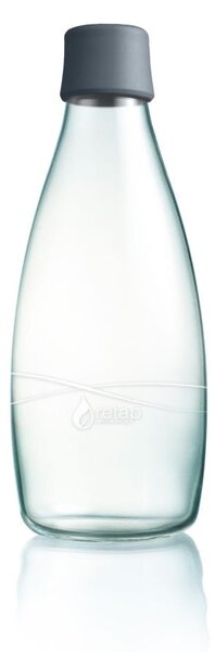 Šedá skleněná lahev ReTap, 800 ml