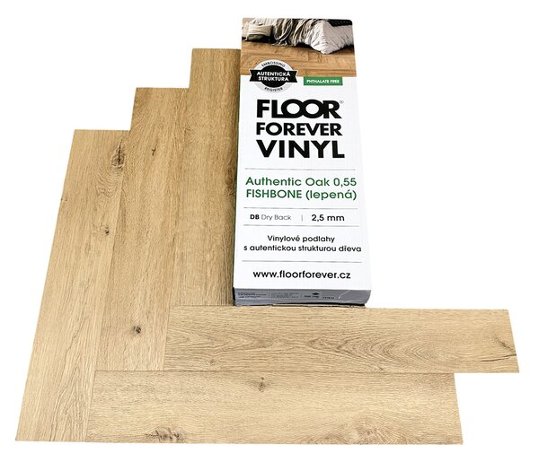 Floor Forever Authentic Oak Click Rigid Herringbone Dub Královský 1020F 1,07 m2