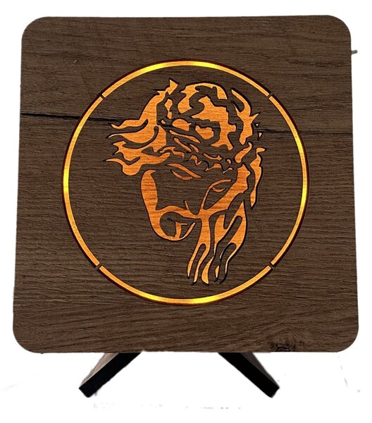 "Ježíš s trnovou korunou" lampa 19x19cm provedení povrchu: dub