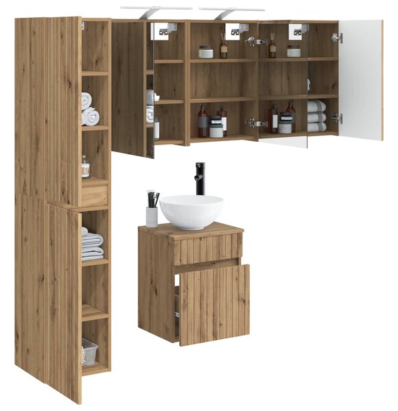 Sada koupelnových skříněk 5 ks Dub artisan Kompozitní dřevo 3407350