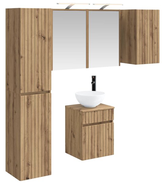 Sada koupelnových skříněk 5 ks Dub artisan Kompozitní dřevo 3407350