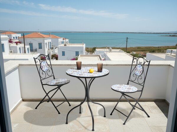 Bistro stolek AGGIUS 60 cm 60 cm Kov Modrá