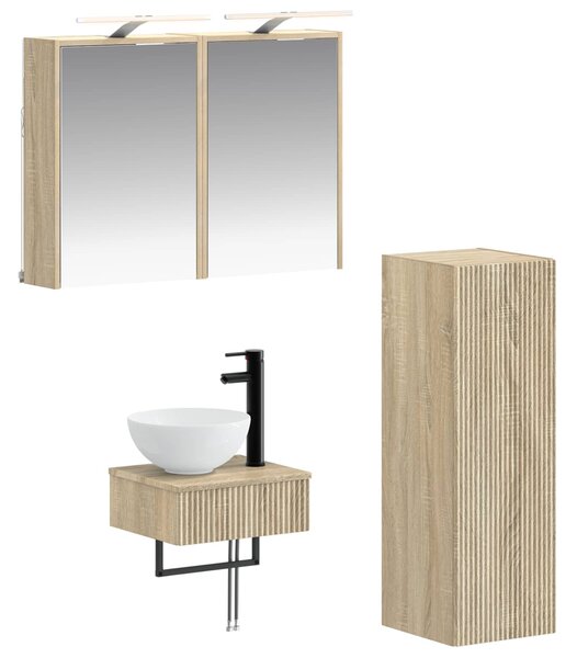 Sada koupelnových skříněk 4 ks Dub sonoma Kompozitní dřevo 3407369