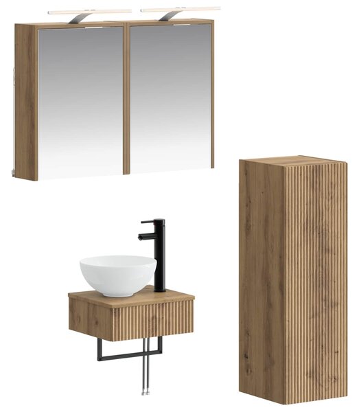 Sada koupelnových skříněk 4 ks Dub artisan Kompozitní dřevo 3407374