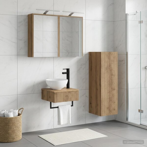 Sada koupelnových skříněk 4 ks Dub artisan Kompozitní dřevo 3407374