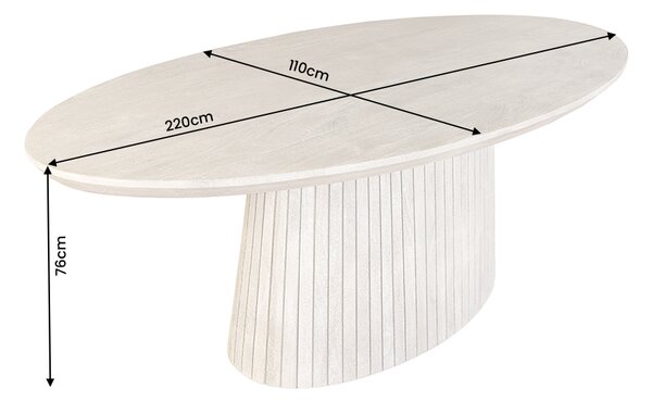 Oválný jídelní stůl ART DECO 220 CM kouřově šedý masiv mango Nábytek | Jídelní prostory | Jídelní stoly | Kulaté