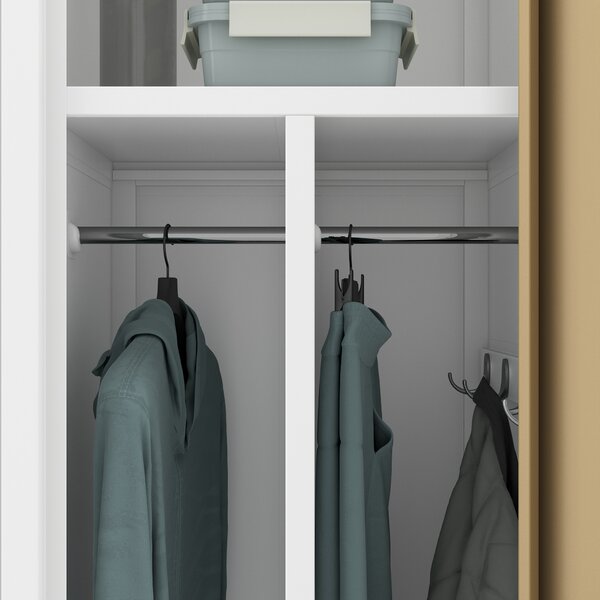 Zaměstnanecká skříňka čtyřkomorová bílá/ořech, 800x1800x500 mm: KACPER Eco Design