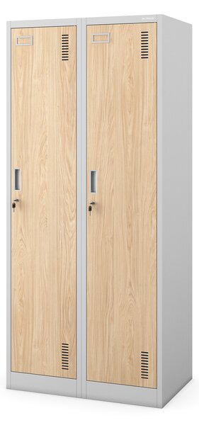Zaměstnanecká skříňka čtyřkomorová šedá/dub sonoma, 800x1800x500 mm: KACPER Eco Design