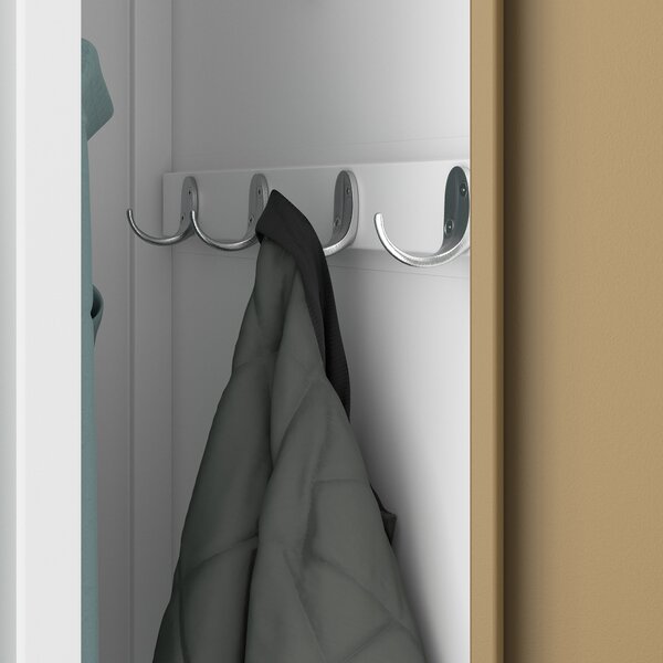 Zaměstnanecká skříňka čtyřkomorová bílá/ořech, 800x1800x500 mm: KACPER Eco Design