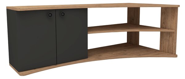 Rohový TV stolek/skříňka Tiara (Borovice atlantic + Atracit)