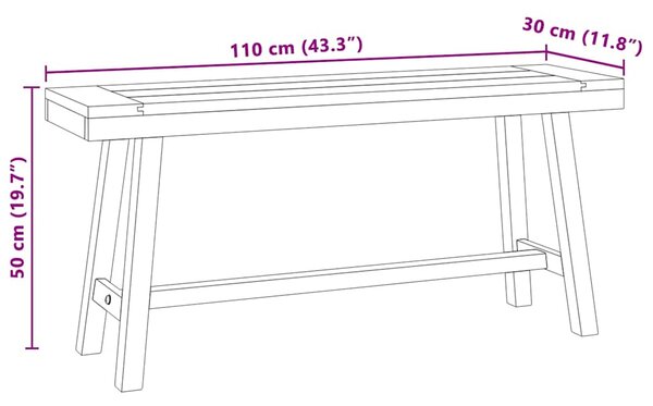 Lavice 110 cm masivní teakové dřevo 340743