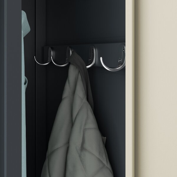 Zaměstnanecká skříňka čtyřkomorová antracitová/dub sonoma, 800x1800x500 mm: KACPER Eco Design