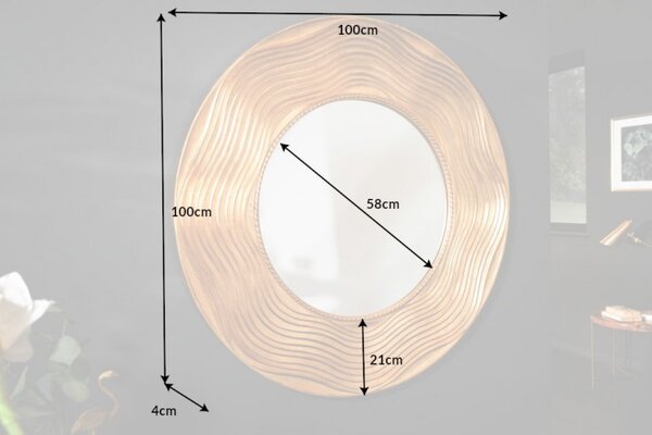 Designové nástěnné zrcadlo Dalton 100 cm zlaté