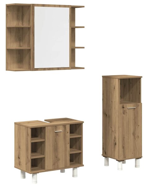 3dílná koupelnová sestava dub artisan kompozitní dřevo 3328568