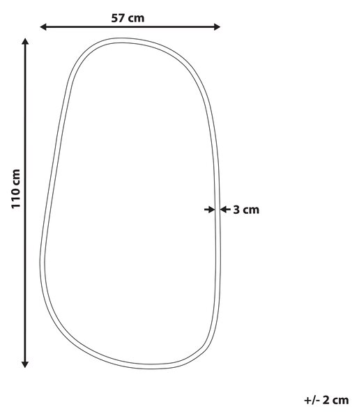 Zrcadlo VERNAIS 60 cm 110 cm Kov Zlatá