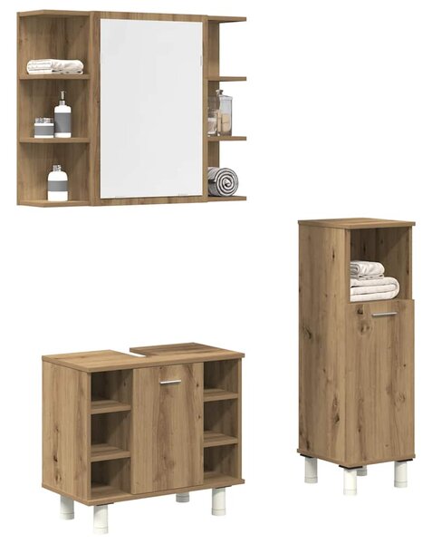 3dílná koupelnová sestava dub artisan kompozitní dřevo 3328568