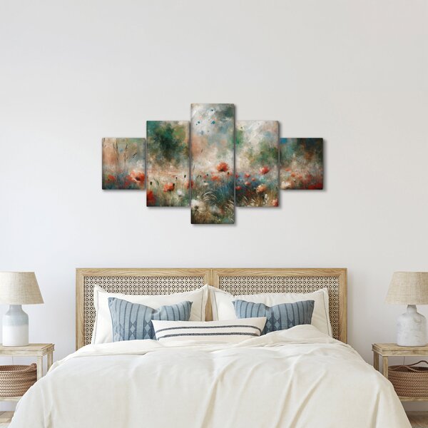 Obraz - Abstrakce pole s vlčími máky (125x70 cm)