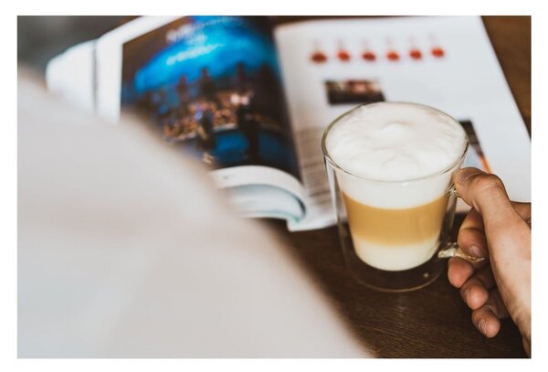 Dvoustěnné skleněné hrnky na cappuccino v sadě 2 ks 350 ml – Vialli Design