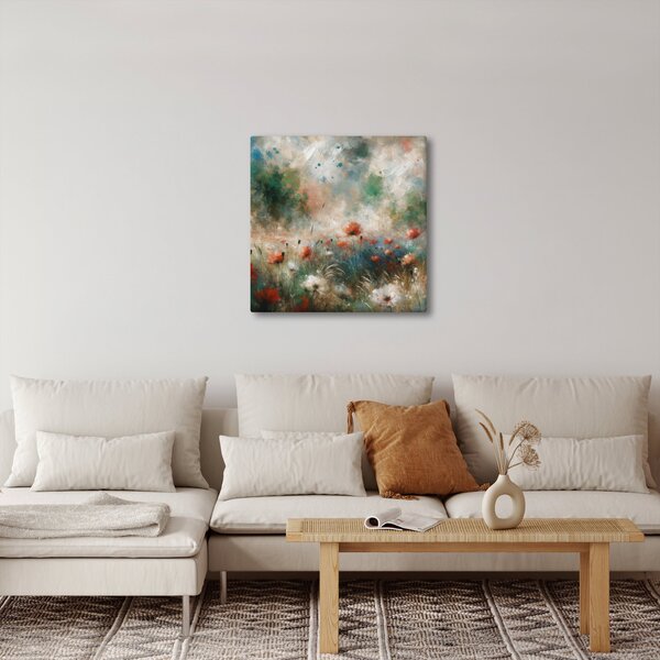 Obraz - Abstrakce pole s vlčími máky (30x30 cm)