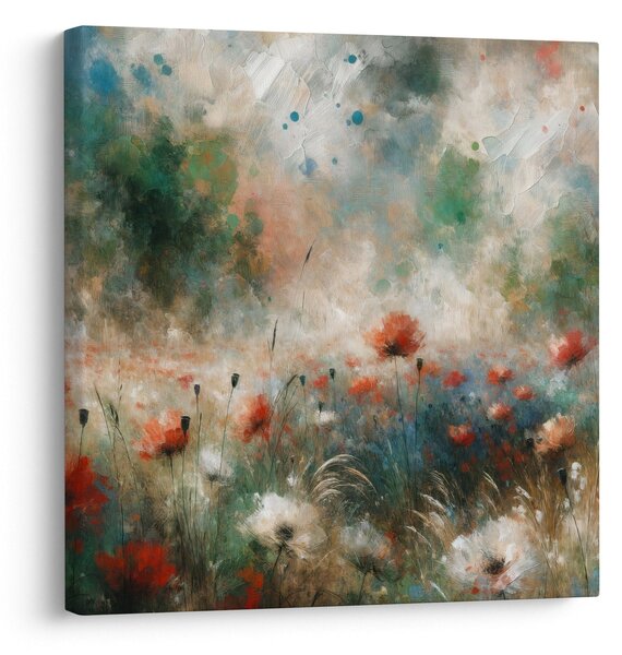 Obraz - Abstrakce pole s vlčími máky (30x30 cm)