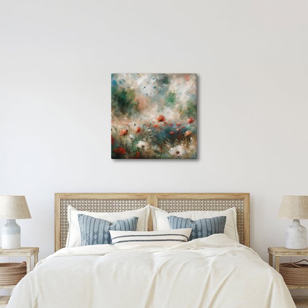 Obraz - Abstrakce pole s vlčími máky (30x30 cm)