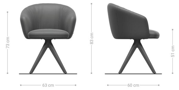 DELIFE Jídelní židle Caja-Flex s područkami bouclé stříbrně šedá dřevěná podnož hranatá přírodní 180° otočná taštičkové pružiny