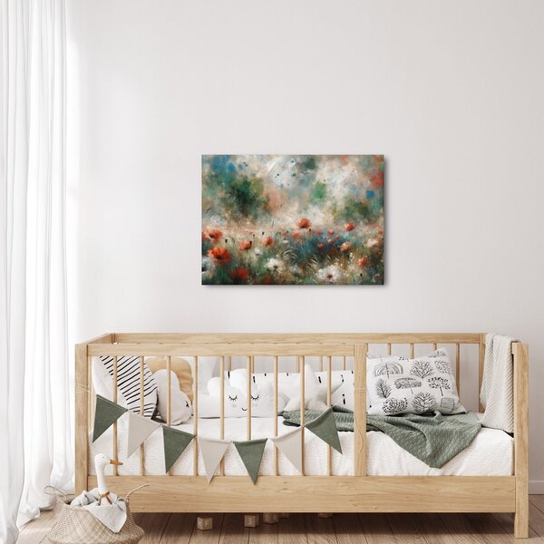 Obraz - Abstrakce pole s vlčími máky (70x50 cm)