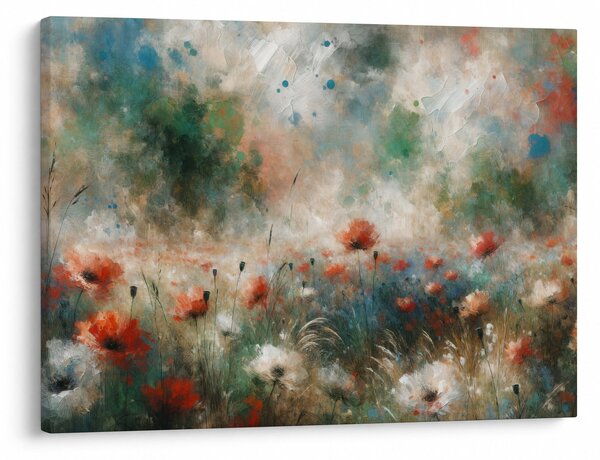 Obraz - Abstrakce pole s vlčími máky (70x50 cm)