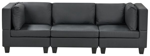 Modulární pohovka 3místná UNSTAD Umělá kůže Černá