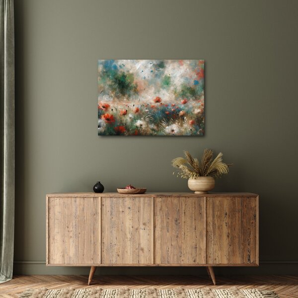 Obraz - Abstrakce pole s vlčími máky (70x50 cm)