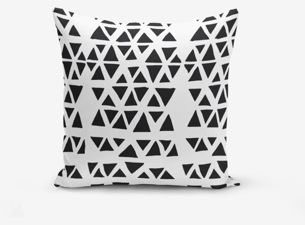 Povlak na polštář s příměsí bavlny Minimalist Cushion Covers Black Triangle Modern, 45 x 45 cm