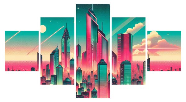 Obraz - Velkoměsto v pop-art stylu (125x70 cm)