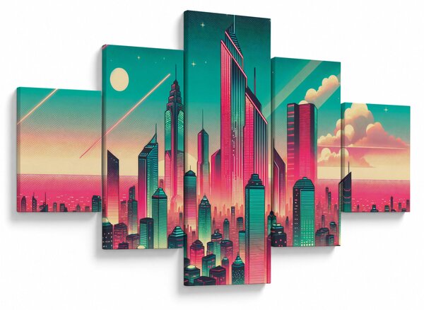 Obraz - Velkoměsto v pop-art stylu (125x70 cm)