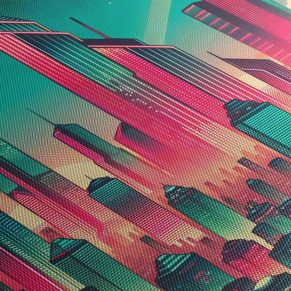 Obraz - Velkoměsto v pop-art stylu (170x50 cm)