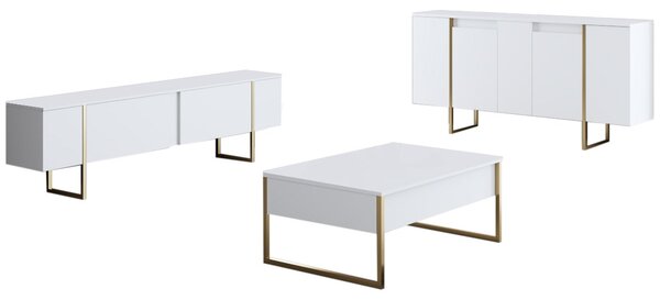 ASIR Skříňka LUXE bílá a zlatá