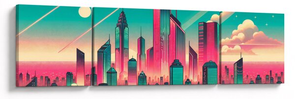 Obraz - Velkoměsto v pop-art stylu (170x50 cm)