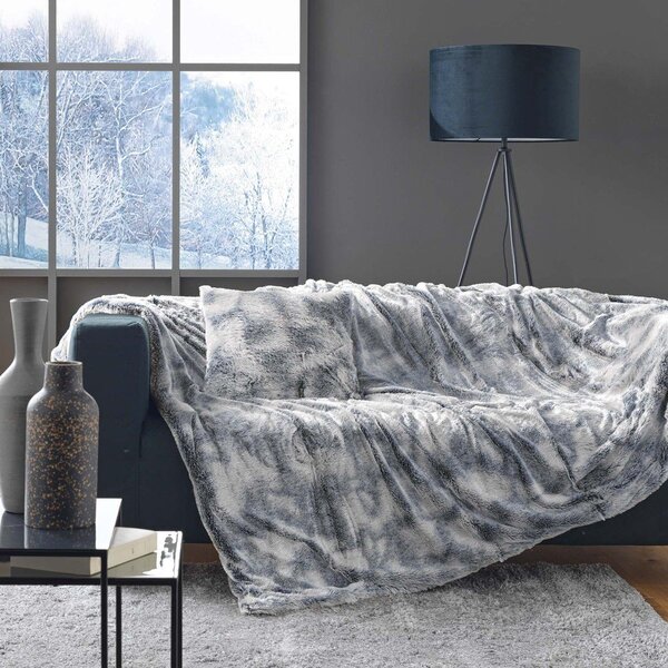 Šedá deka z umělé kožešiny 180x220 cm Antartic – douceur d'intérieur