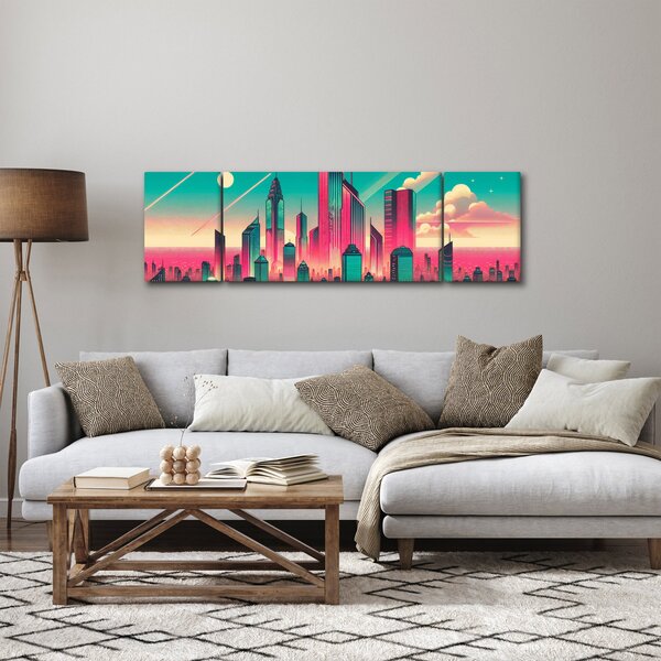 Obraz - Velkoměsto v pop-art stylu (170x50 cm)