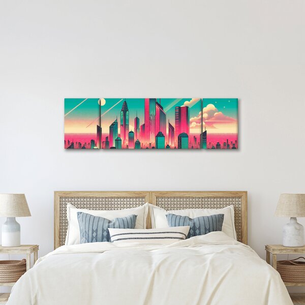 Obraz - Velkoměsto v pop-art stylu (170x50 cm)