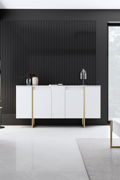 ASIR Skříňka LUXE bílá a zlatá