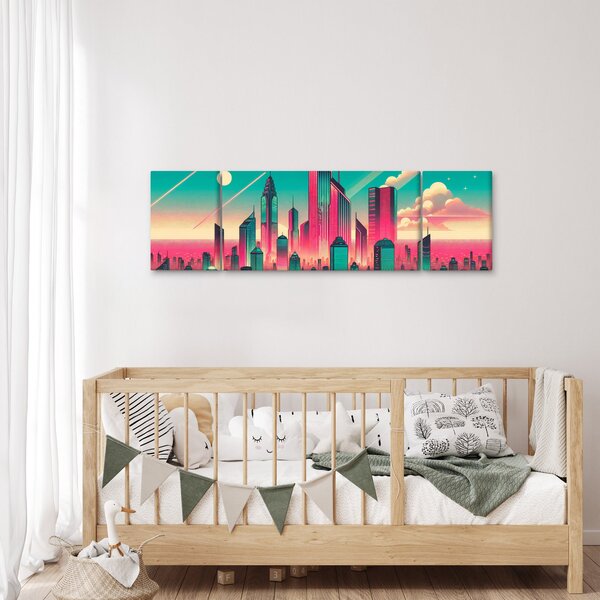 Obraz - Velkoměsto v pop-art stylu (170x50 cm)