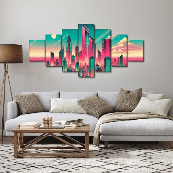 Obraz - Velkoměsto v pop-art stylu (210x100 cm)