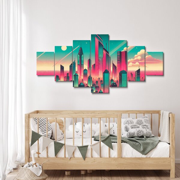 Obraz - Velkoměsto v pop-art stylu (210x100 cm)